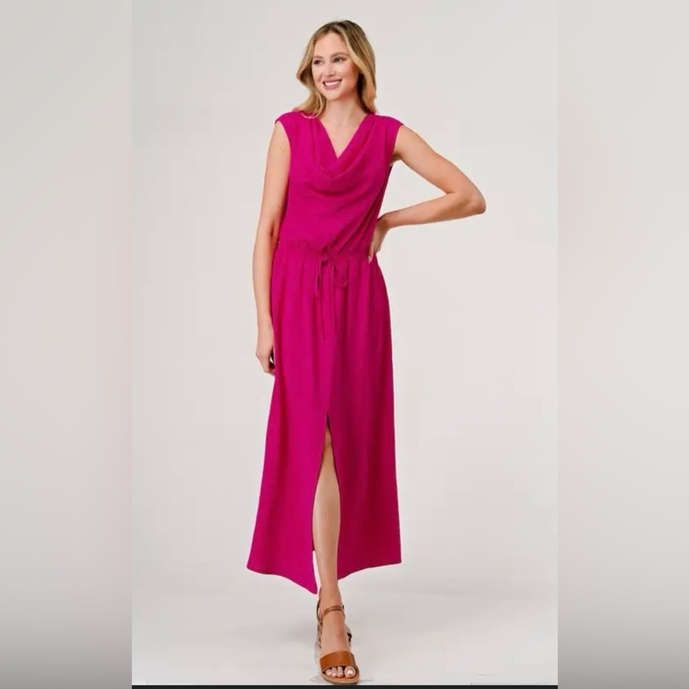Bright pink maxi dress